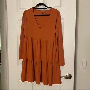 Wild Fable Long Sleeve Ribbed Babydoll Dress